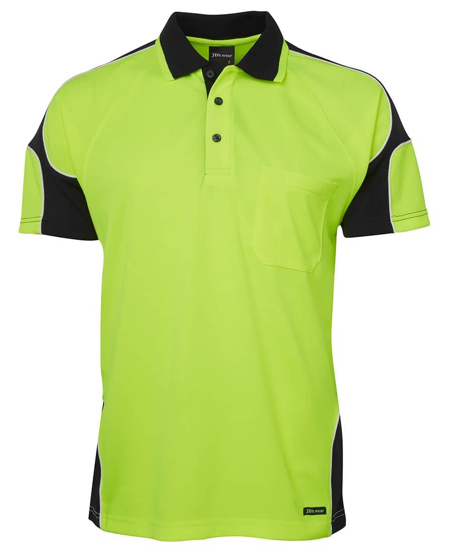JB's Hi-Vis S/S Arm Panel Polo - 6AP4S - Image 3