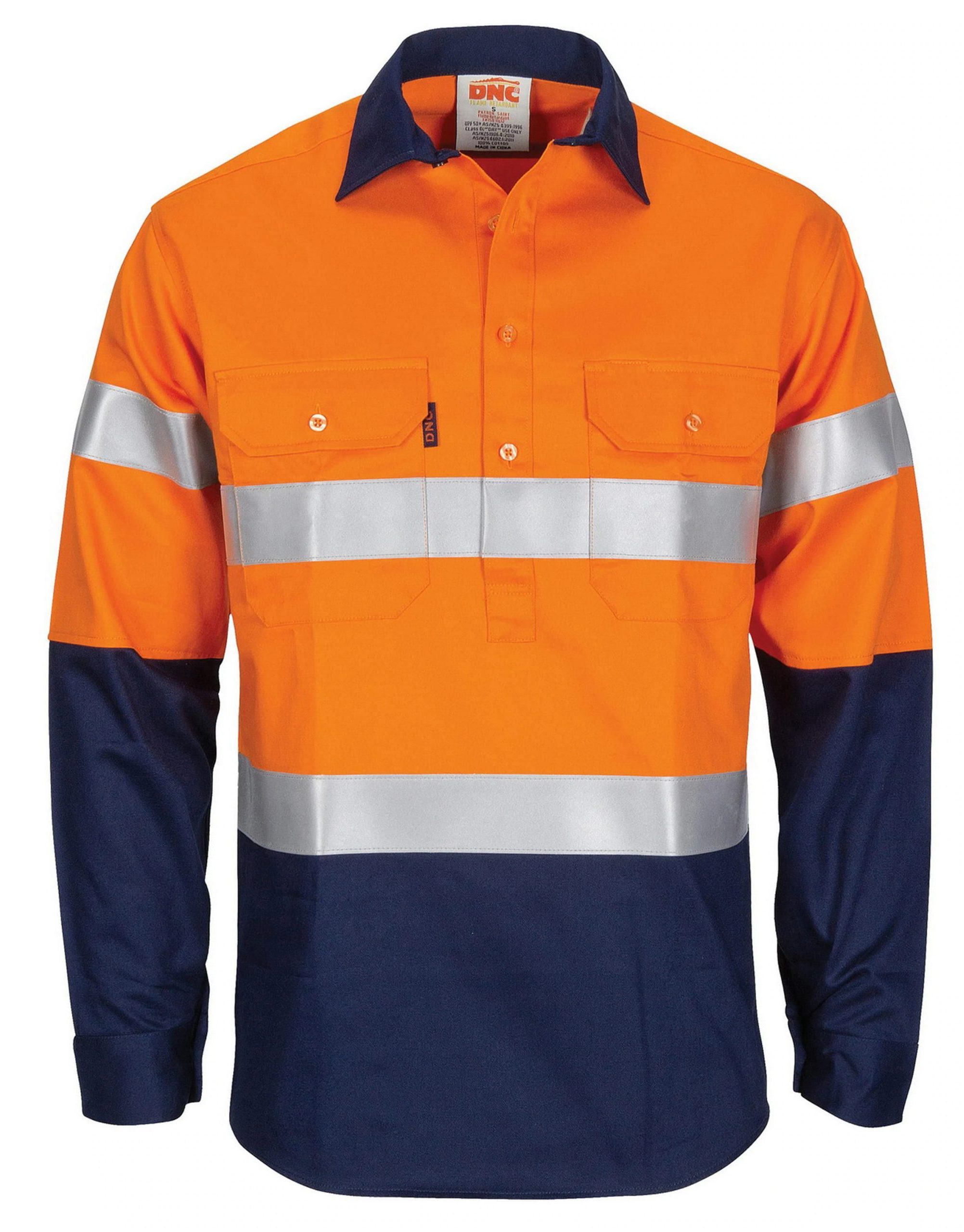 DNC Patron Saint Flame Retardant 2 Tone Closed Front Cotton Shirt with 3M F/R Tape - L/S 3407