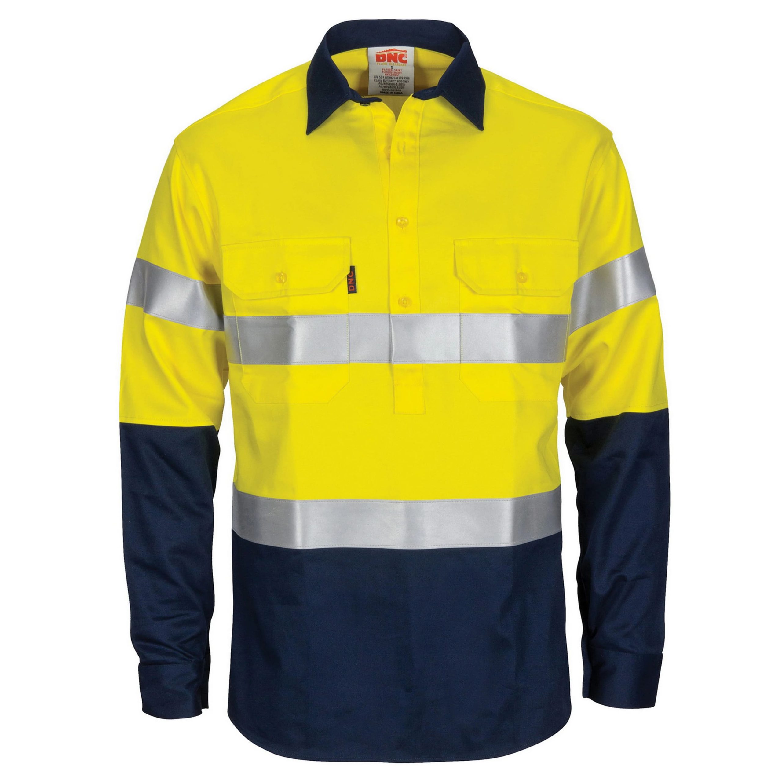 DNC Patron Saint Flame Retardant 2 Tone Closed Front Cotton Shirt with 3M F/R Tape - L/S 3407 - Image 2