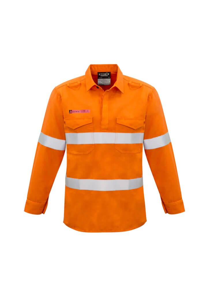 Syzmik Mens Fr Closed Front Hooped Taped Shirt ZW134 - Image 3